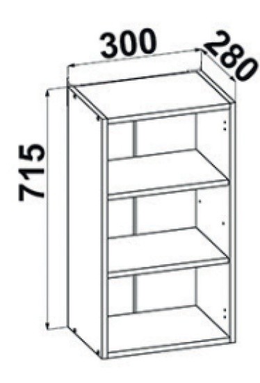 Кухонный модуль Yasen Madera В№2 300х715 Graphite Grey