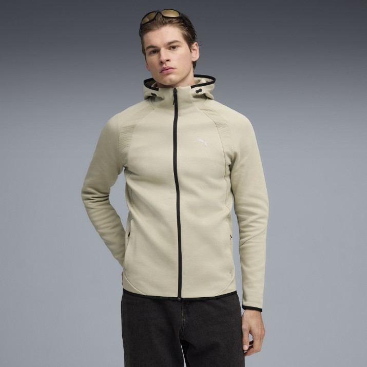 Hanorac pentru bărbați Puma Evostripe Full-Zip Pebble Gray, s.M