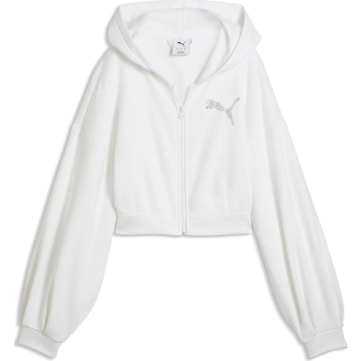 Hanorac damă Puma Ess Graphics Bedazzled Puma White, s.M