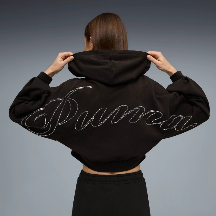 Hanorac damă Puma Ess Graphics Bedazzled Puma Black, s.M