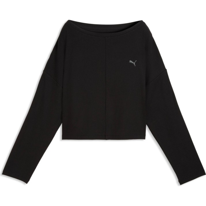 Женский лонгслив Puma Cloudspun Rib Long Sleeve Puma Black, s.S
