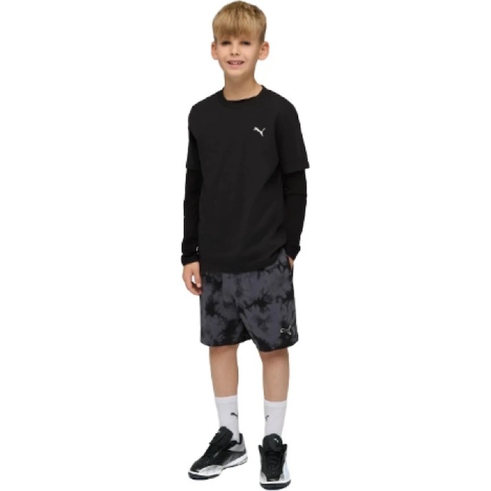 Pantaloni scurți pentru copii Puma Ess Elevated Relaxed Puma Black, s.128 (69210801)