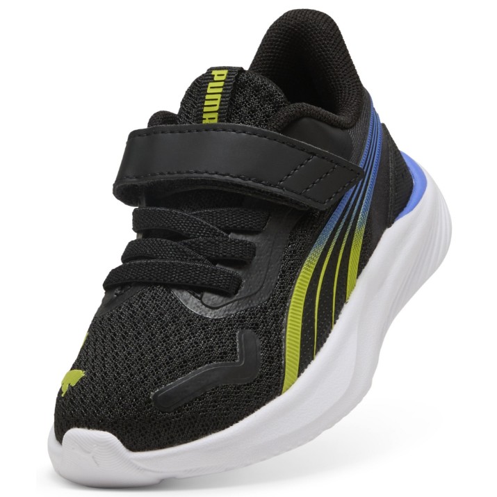 Кроссовки детские Puma Pounce Ac+ Inf Puma Black/Lime Smash/Royal Sapphire, s.22