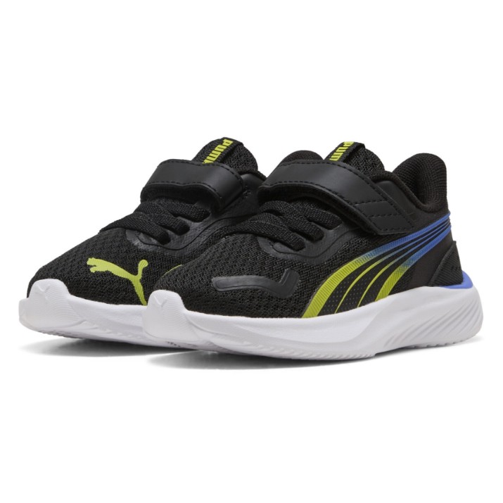 Кроссовки детские Puma Pounce Ac+ Inf Puma Black/Lime Smash/Royal Sapphire, s.24