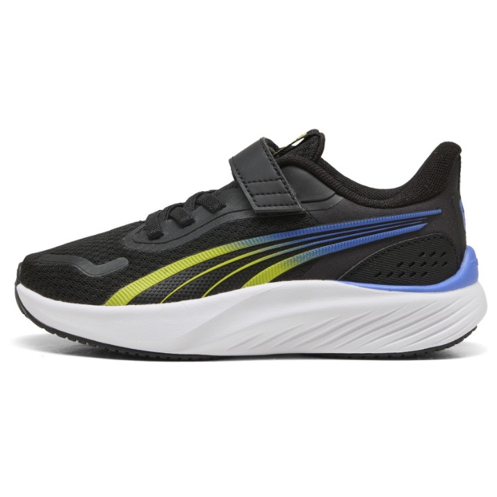 Adidași pentru copii Puma Pounce Lite Ac+ Ps Puma Black/Lime Smash/Royal Sapphire, s.34.5