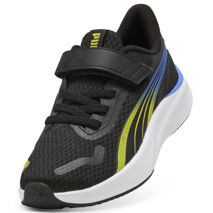 Кроссовки детские Puma Pounce Lite Ac+ Ps Puma Black/Lime Smash/Royal Sapphire, s.35