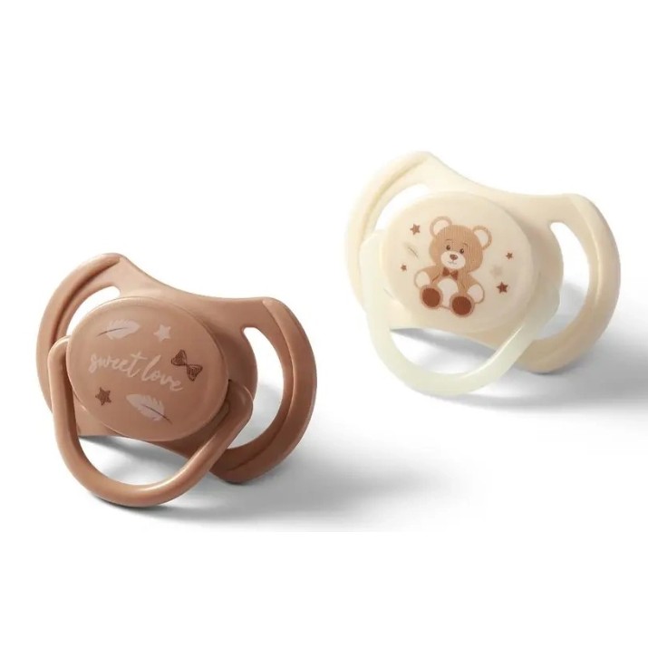 Пустышка BabyOno Beige 0-6m 2pcs (1669/01)