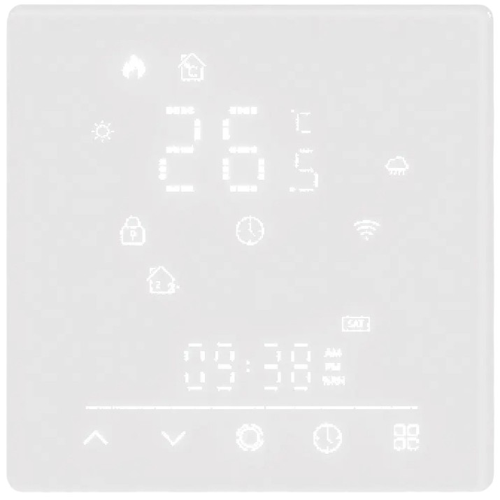 Termostat de cameră Moes MWHT-S02-GC-WH-MS