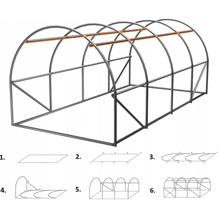 Теплица GardenLine TUN5613 6x3x2m