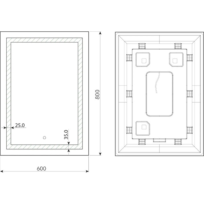Oglindă baie Dubiel Vitrum Focus 60x80 Led (10702)