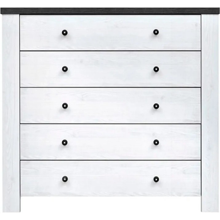 Comodă BRW Antverpen II 5S Snow Ash/Stained Oak