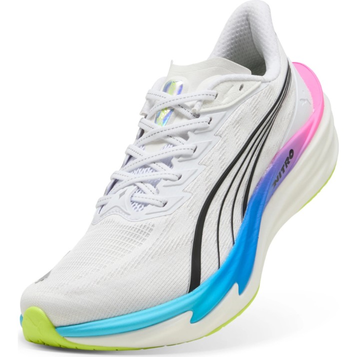 Adidași pentru bărbați Puma Deviate Nitro 4 Puma White/Poison Pink/Ultra Blue, s.42