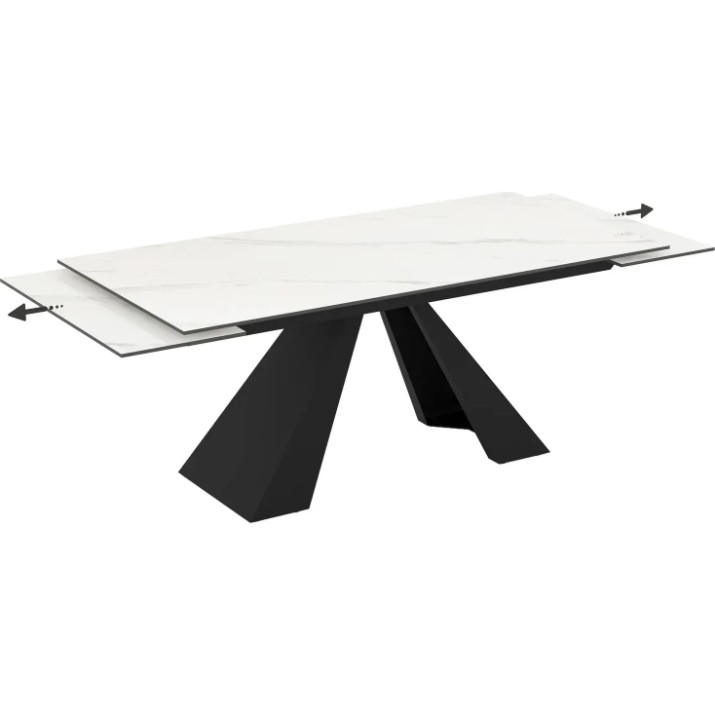 Обеденный стол Magnusplus Monza 90x180/220/260 Ceramic Calacatta