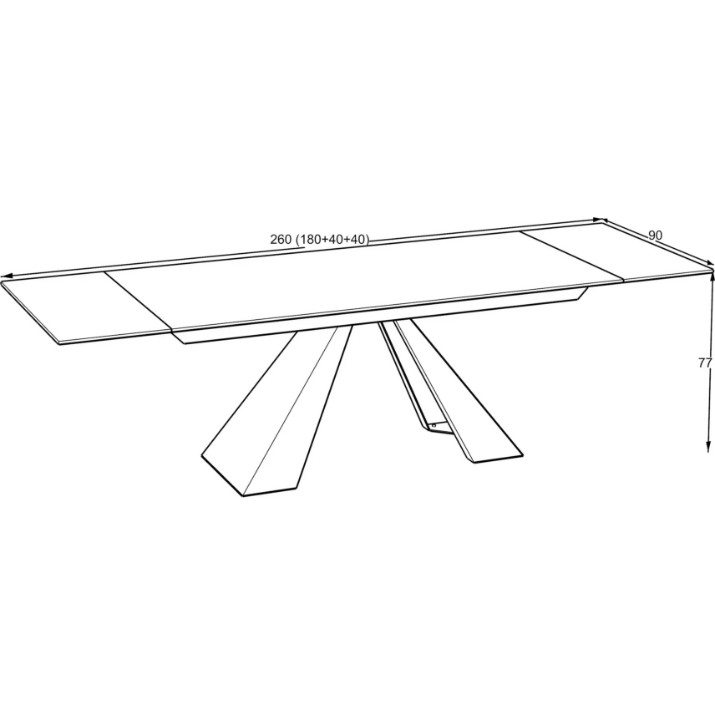 Обеденный стол Magnusplus Monza 90x180/220/260 Ceramica Shadow