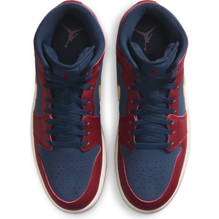 Ботинки мужские Nike Jordan 1 Mid Se Team Red/Pale Vanilla/Obsidian, s.41