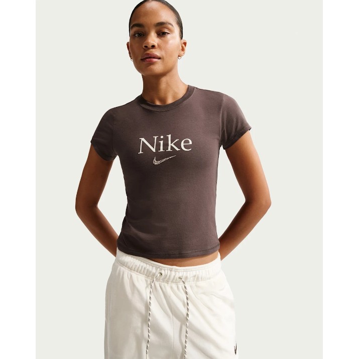 Tricou de dame Nike Sportswear Cropped Baroque Brown, s.XS