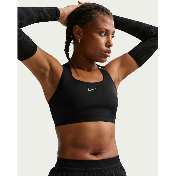 Топ Nike Swift High-Support Lightly Lined Black/Silver, s.S