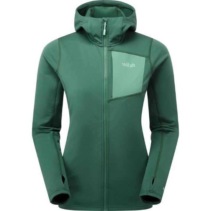 Женская толстовка Rab Superflux Hoody 10 Green Slate