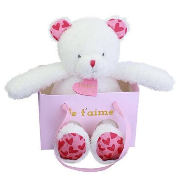 Jucărie de pluș Doudou Rabbit In Gift Bag 25cm (DC4373)