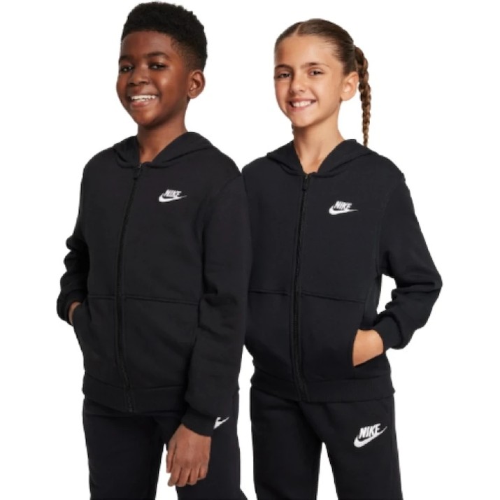 Детская толстовка Nike Club Fleece Black/White, s.L