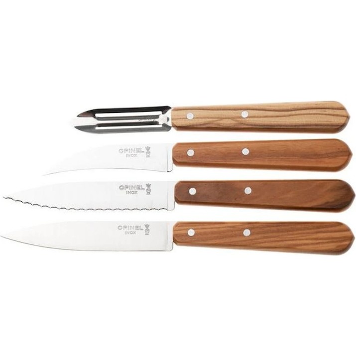 Набор кухонных ножей Opinel Box The Essentials Olivewood (002163)