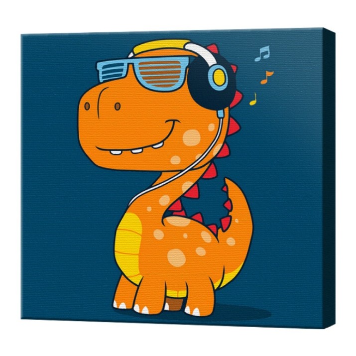 Картина по номерам Art Gallery Premium Dinosaur Music Lover (BX2930)