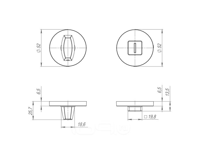 Reținere pentru ușă Ajax BK6.R.SLR52 BL-24 (BK6 SLR)