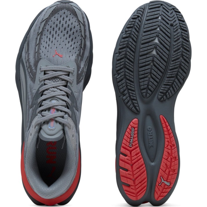 Кроссовки мужские Puma Velocity Nitro 4 Gray Echo/Red Glamour, s.43