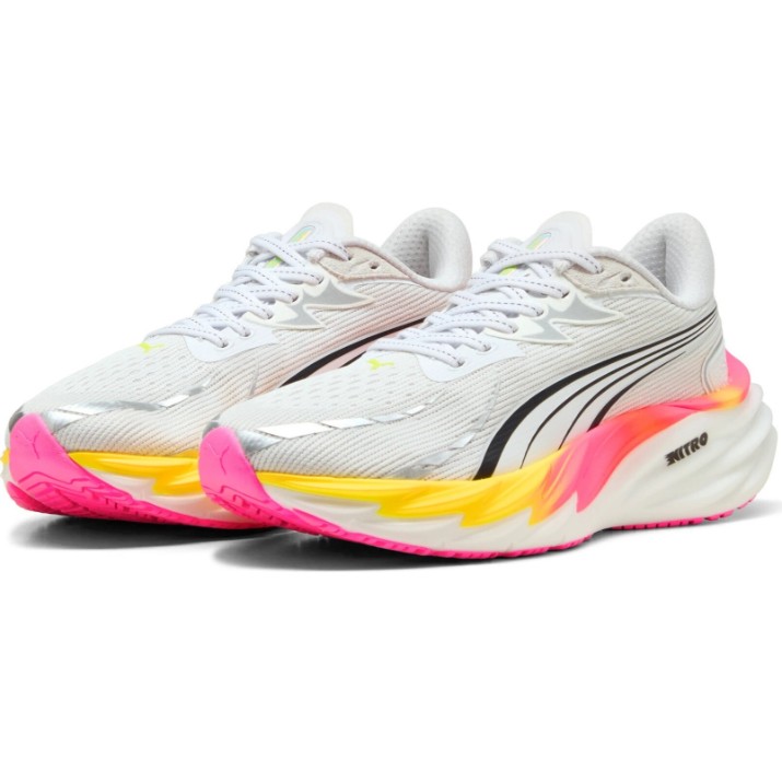 Adidași pentru dame Puma Velocity Nitro 4 Puma White/Glowing Red/Poison Pink, s.38.5