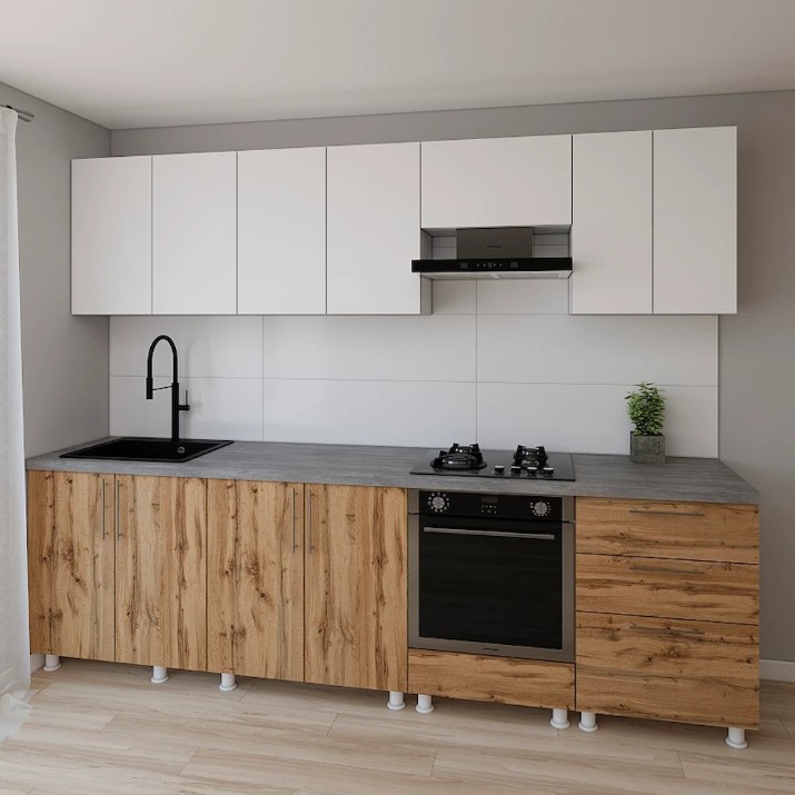Bucătărie Smartex K4 300 White/Dark Oak (30166)