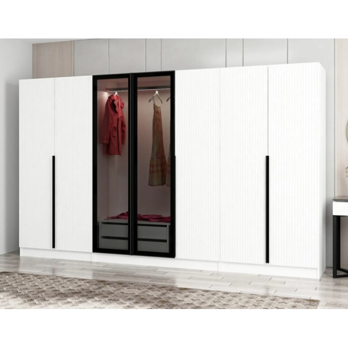 Шкаф Trendy Kale Plus 7814 White/Black 315x210x52cm GTR004902