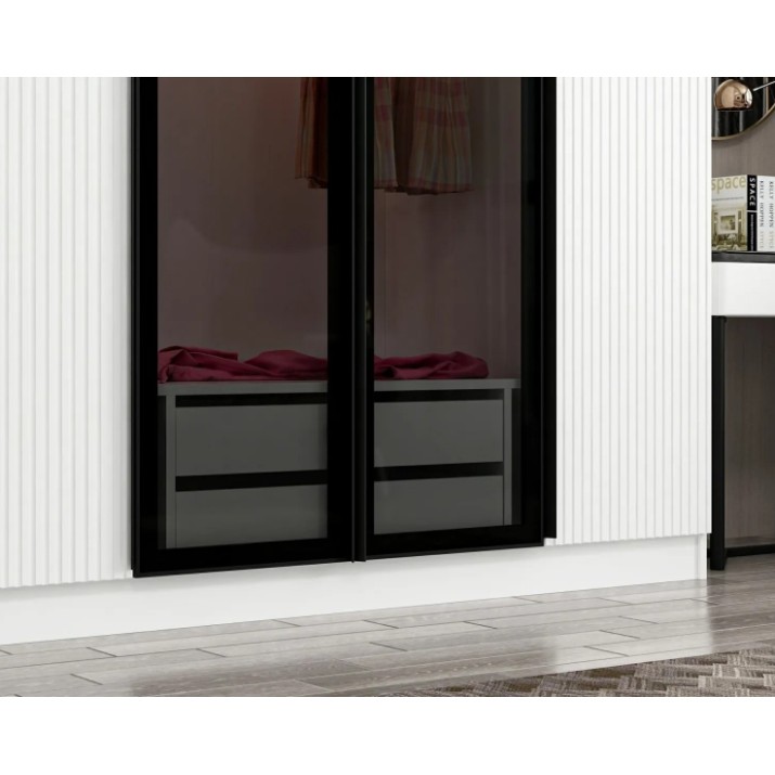 Dulap Trendy Kale Plus 7815 White/Black 315x210x52cm GTR004903