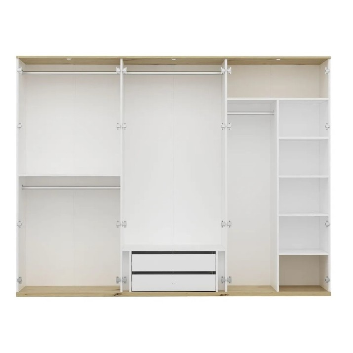 Dulap Trendy Linia Kale 4807 White/Oak 270x206x52cm GTR004835