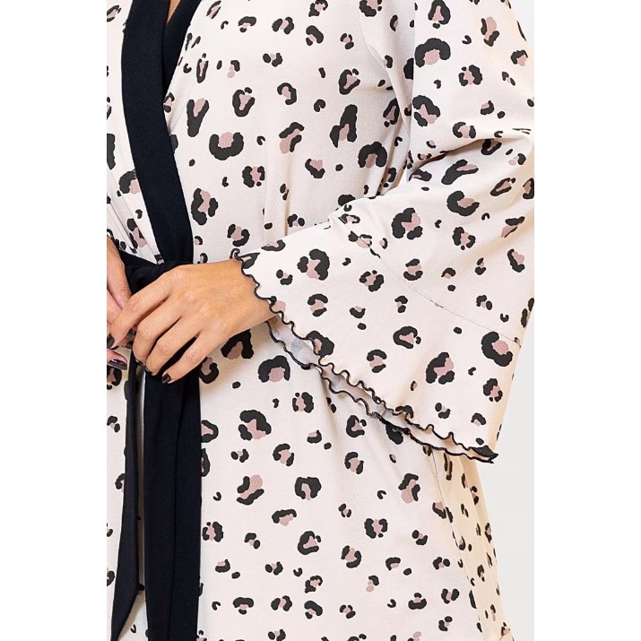 Халат Ajoure T5165 Beige Leopard, s.S
