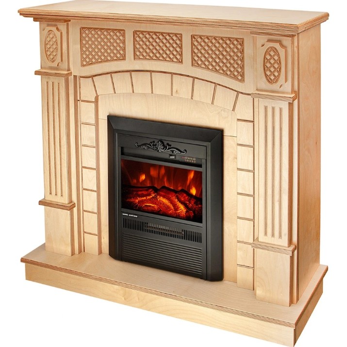 Șemineu electric Art Flame Amsterdam Wood & Cristina Beige