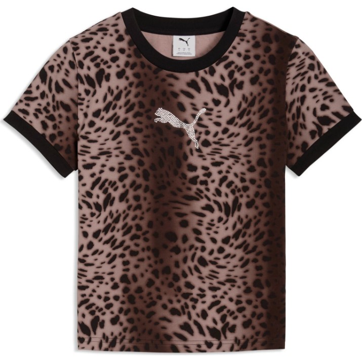 Tricou de dame Puma Ess Graphics Leo Lux Slim Puma Black, s.M