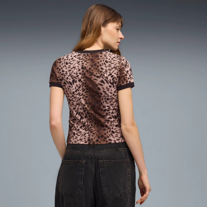 Tricou de dame Puma Ess Graphics Leo Lux Slim Puma Black, s.M