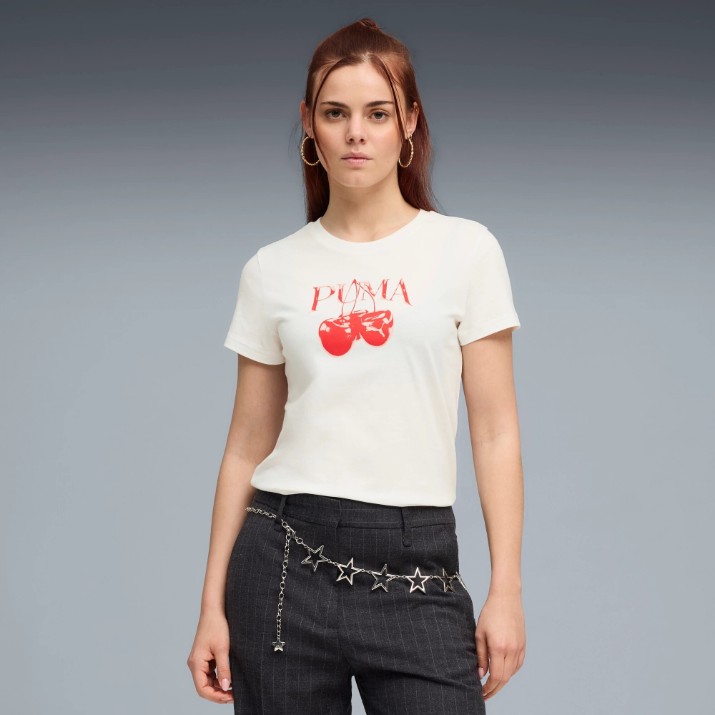 Женская футболка Puma Graphics Cherry Puma White, s.XS
