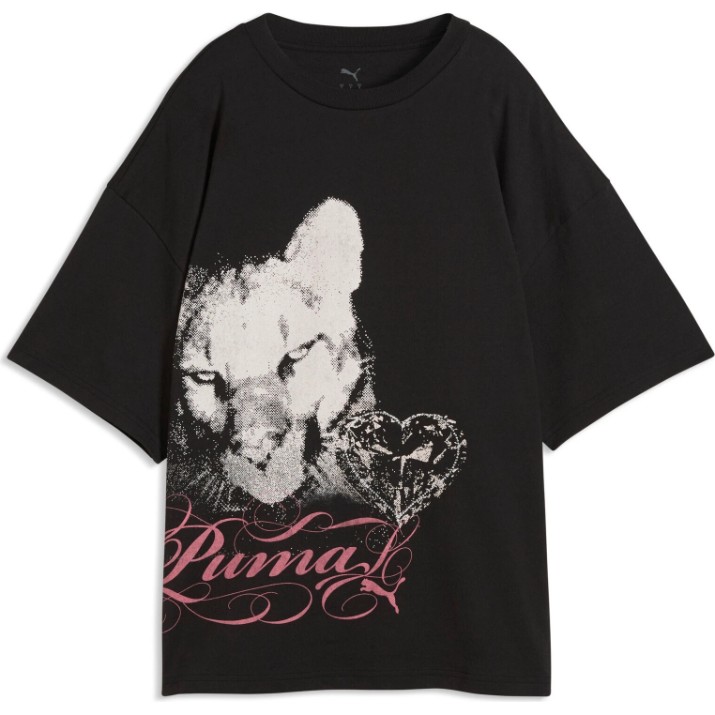 Женская футболка Puma Street Glam Oversize Puma Black, s.M