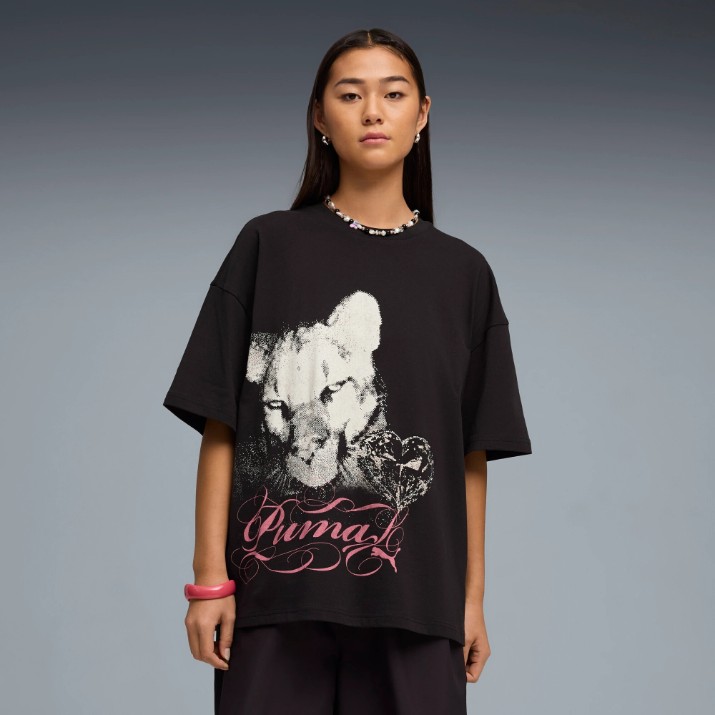 Женская футболка Puma Street Glam Oversize Puma Black, s.M