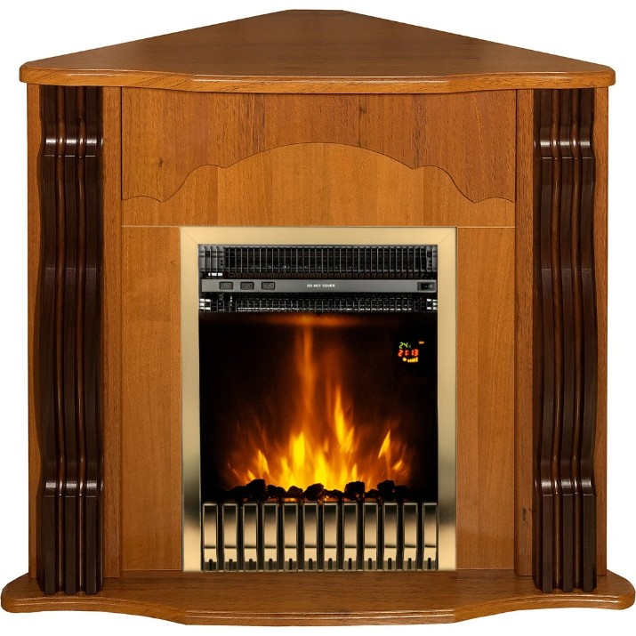Șemineu electric Art Flame Clasic colt nut & Gala gold