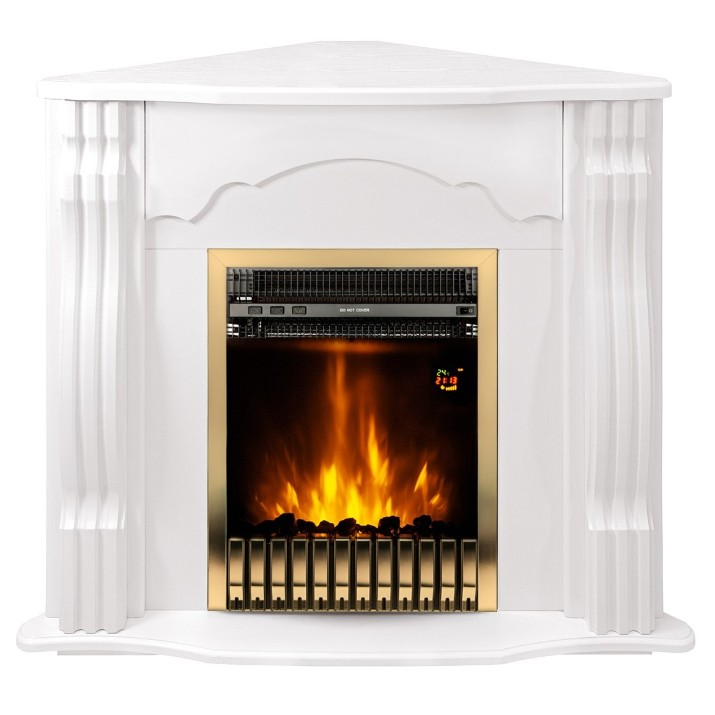 Электрокамин Art Flame Clasic colt white & Gala gold