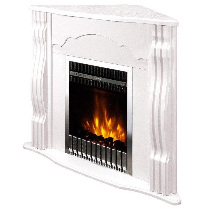 Șemineu electric Art Flame Clasic colt white & Gala silver