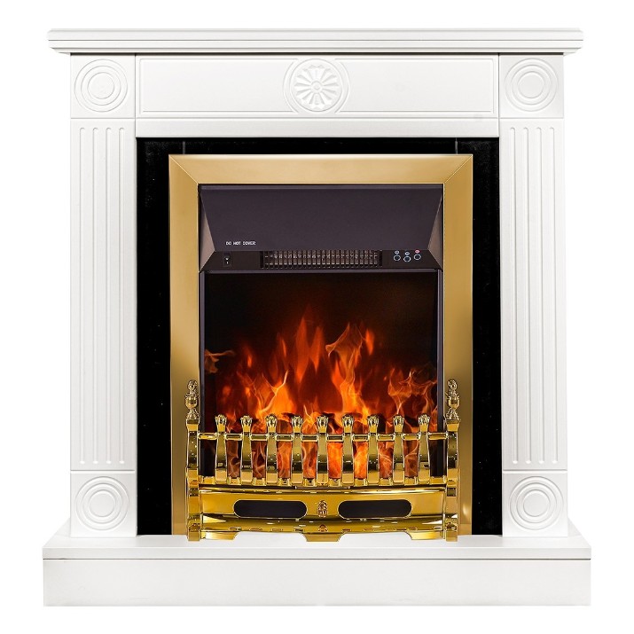 Șemineu electric Art Flame Donald & Galileo Gold White