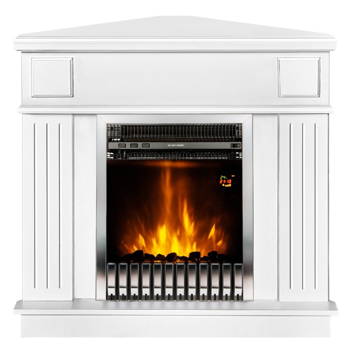 Șemineu electric Art Flame Marina colt white & Gala silver