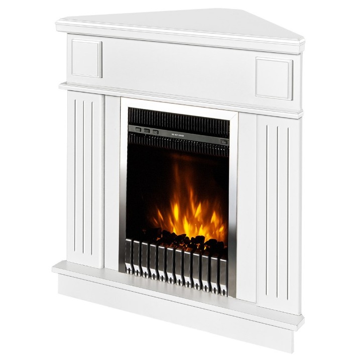 Șemineu electric Art Flame Marina colt white & Gala silver