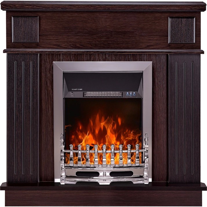 Șemineu electric Art Flame Marina colt wenge & Galileo silver