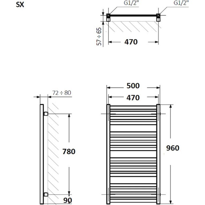 Uscător de prosoape Terma WGM01096050KHALSX