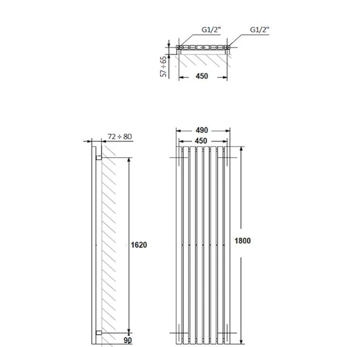 Полотенцесушитель Terma WGTRP180049KMBCSX