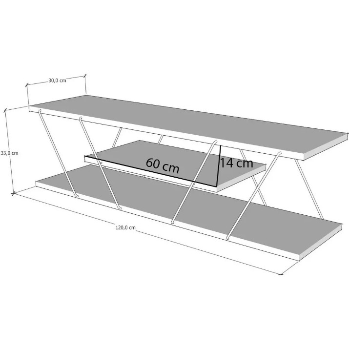 Comodă TV Trendy Canaz Black Walnut 120x33x30cm